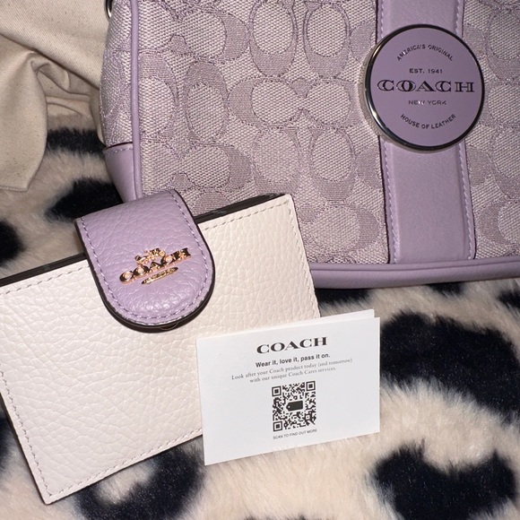 Coach Handbags - Coach Purple and Cream Shoulder Bag